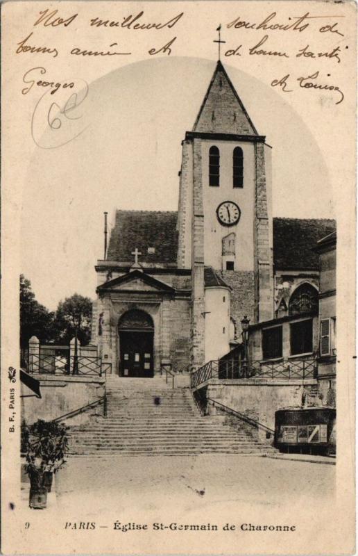 Carte postale ancienne Eglise Saint-Germain de Charonne à Paris 20e