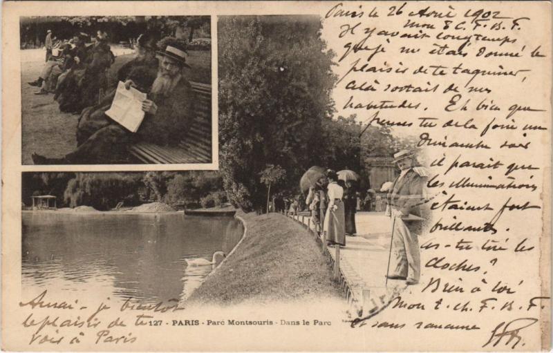 Carte postale ancienne Parc Montsouris - Dans le Parc à Paris 14e