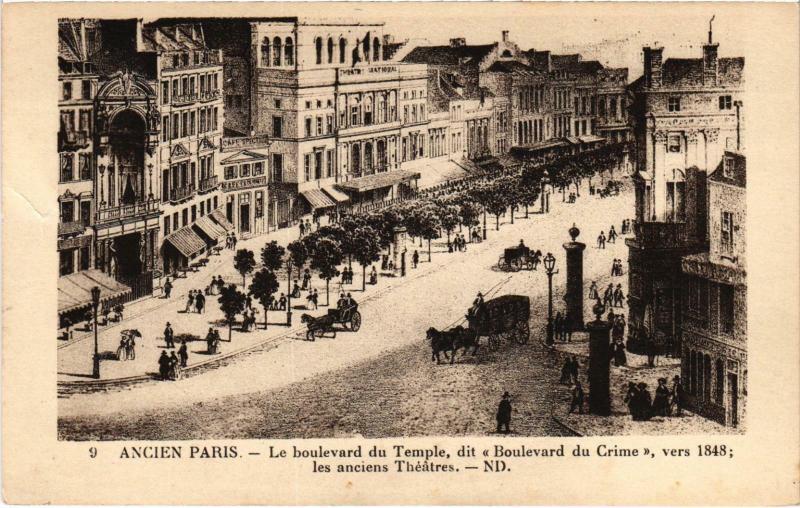 Carte postale ancienne Ancien Paris - Le Boulevard du Temple