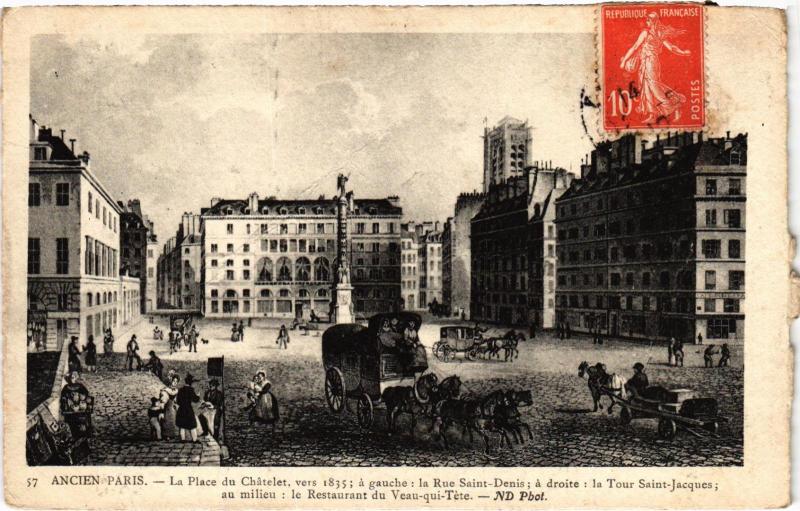 Carte postale ancienne Ancien Paris - La Place du Chatelet