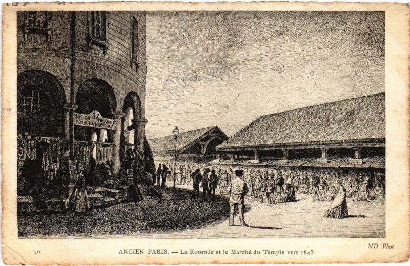 Carte postale ancienne Ancien Paris - La Rotonde et le Marché