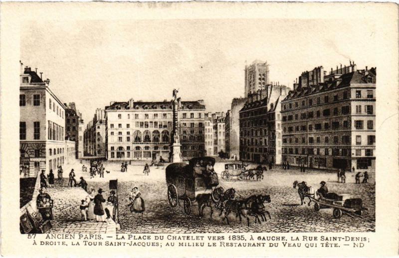 Carte postale ancienne Ancien Paris - La Place du Chatelet