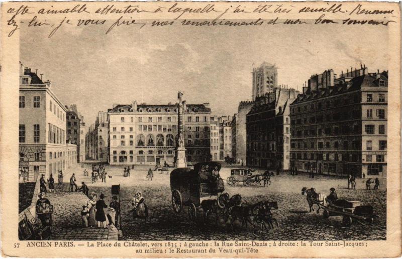 Carte postale ancienne Ancien Paris - La Place du Chatelet