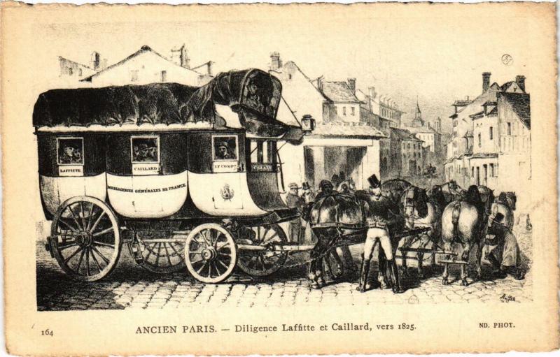 Carte postale ancienne Ancien Paris - Diligence Laffitte