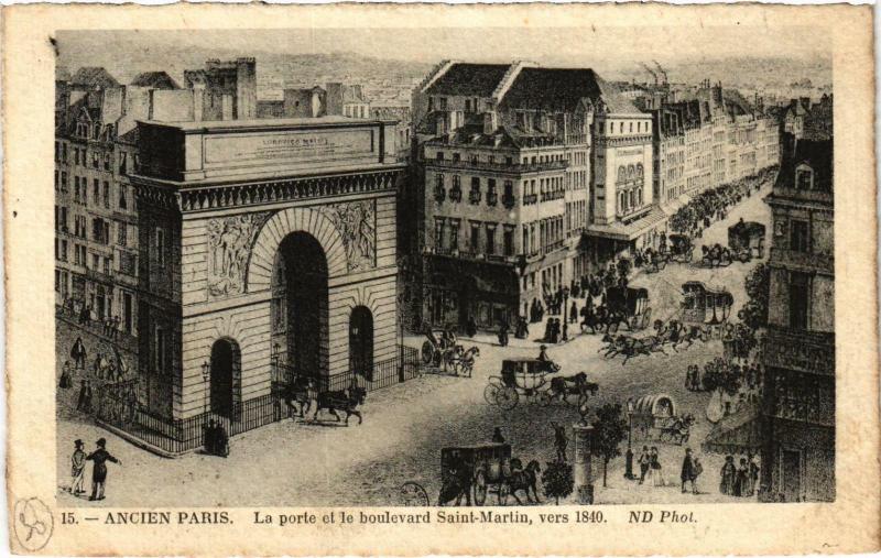 Carte postale ancienne Ancien Paris - Lea porte et le boulevard