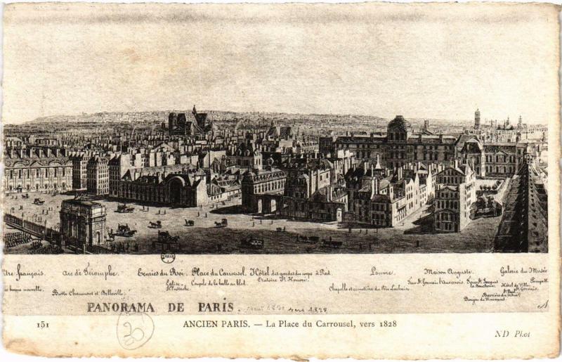 Carte postale ancienne Ancien Paris - La Place du Carrrousel
