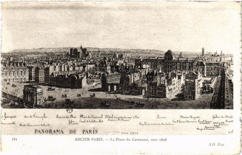 Carte postale ancienne Ancien Paris - La Place du Carrousel