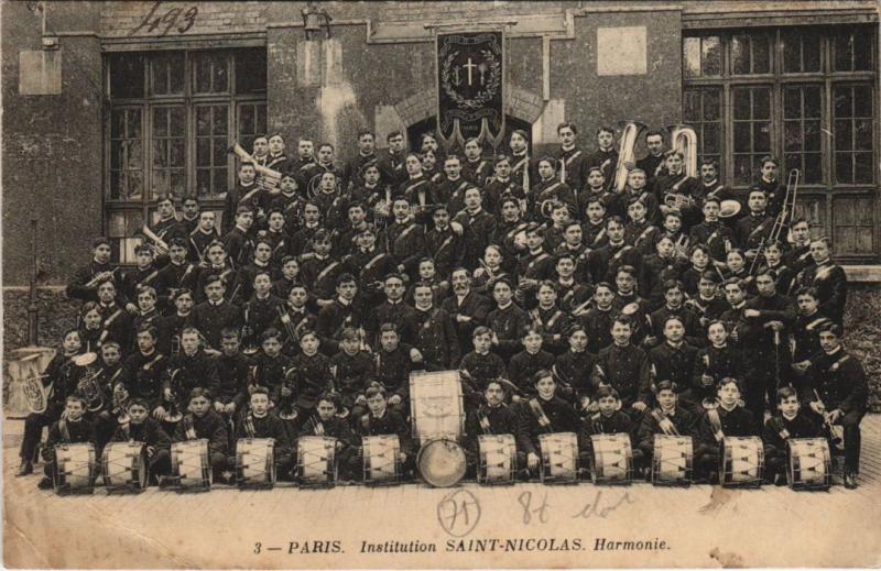 Carte postale ancienne Institution Saint-Nicolas - Harmonie. à Paris 6e