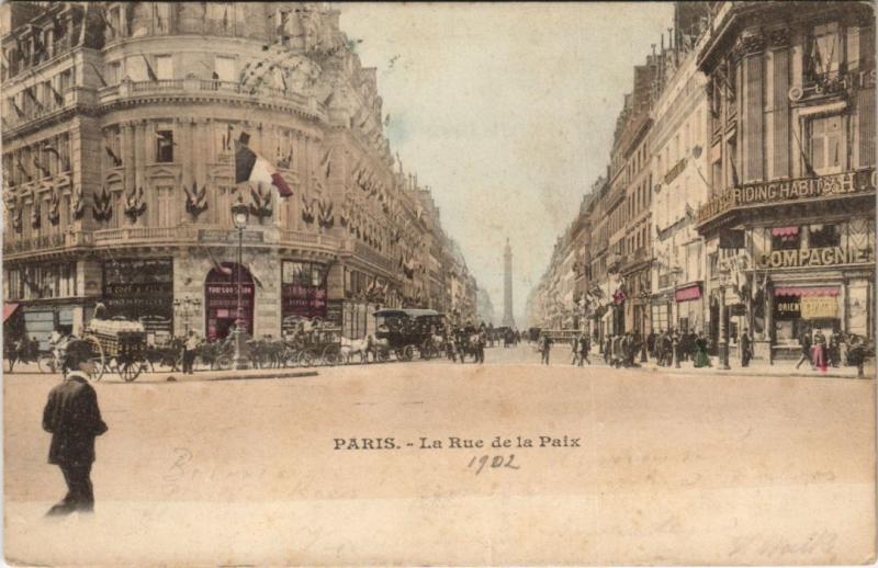 Carte postale ancienne Paris - La Rue de la Paix à Paris