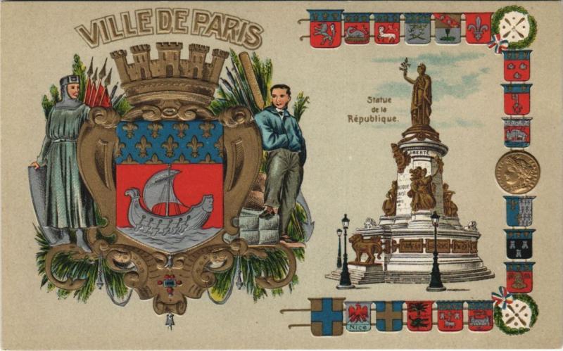 Carte postale ancienne Paris - Statue de le République Embossed à Paris