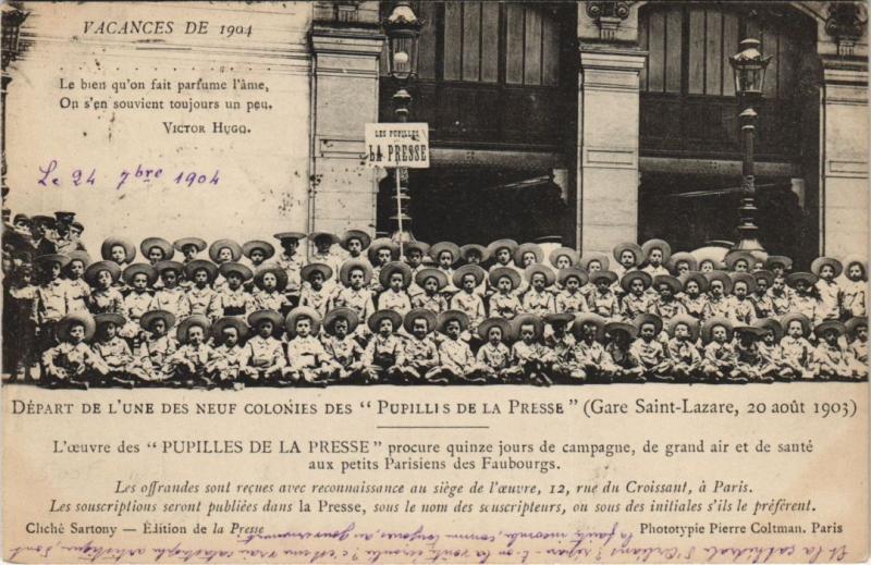 Carte postale ancienne Paris - Pupilles de la Presse à Paris
