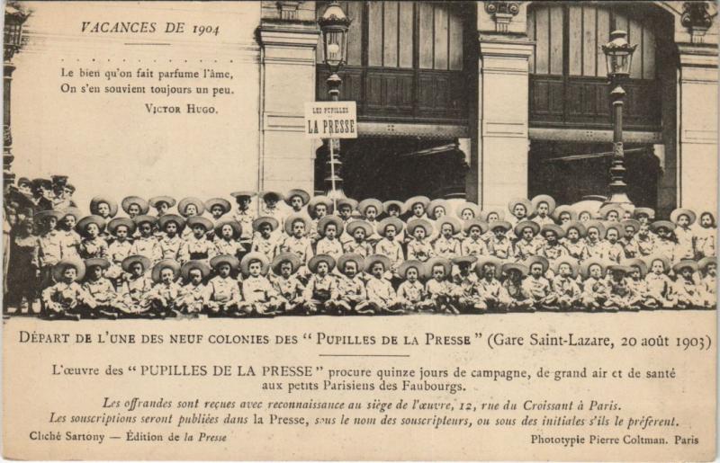 Carte postale ancienne Paris - Pupilles de la Presse à Paris