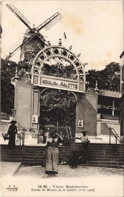 Carte postale ancienne Paris - Entrée du Moulin de la Galette à Paris