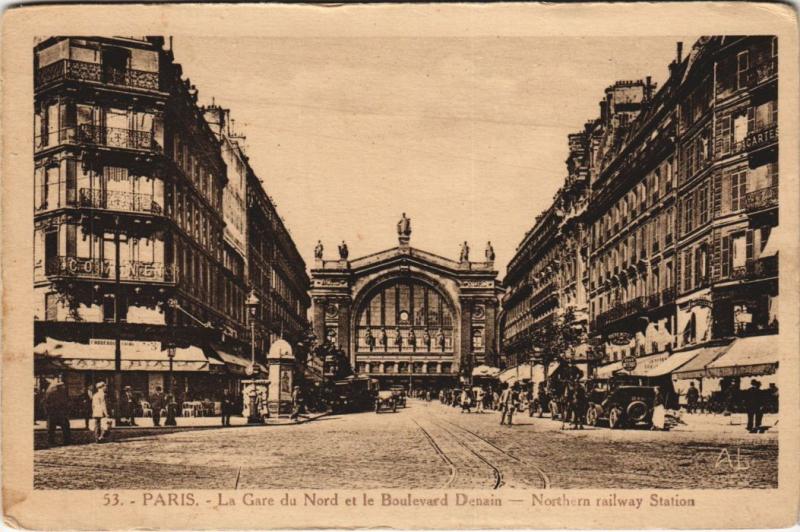 Carte postale ancienne Paris - La Gare du Nord à Paris