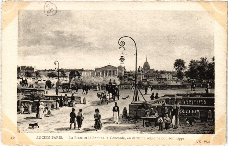 Carte postale ancienne Ancien Paris - Place et Pont de la Concorde