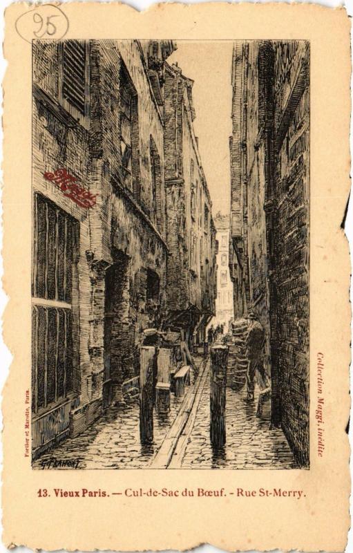 Carte postale ancienne Ancien Paris - Cul de Sac du Beouf