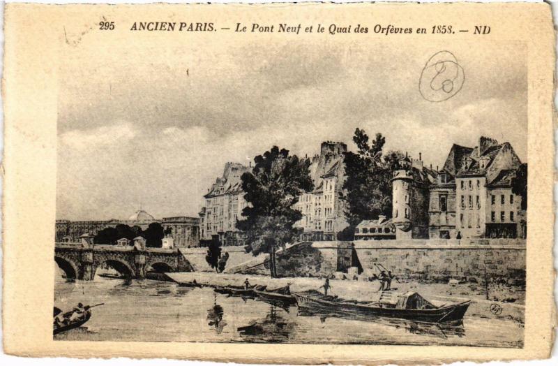 Carte postale ancienne Ancien Paris - Le Pont Neuf et le Quai