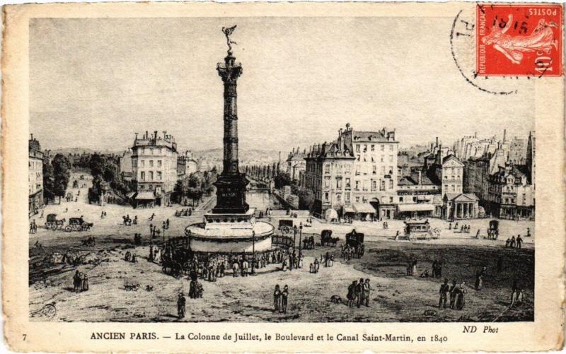 Carte postale ancienne Paris 4e - Ancien Paris - La Colonne de Juillet à Paris 4e