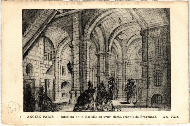 Carte postale ancienne Ancien Paris - Intérieur de la Bastille