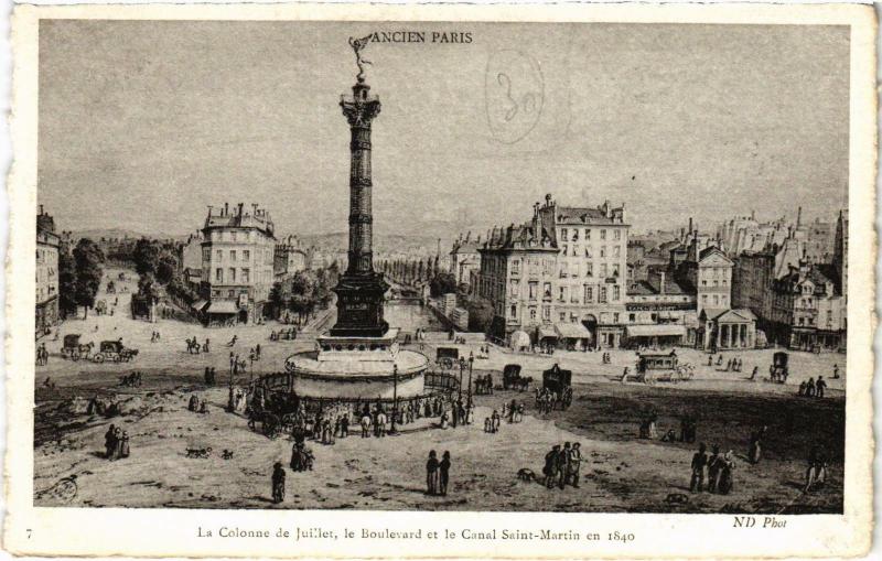 Carte postale ancienne Ancien Paris - Le Colonne de Julliet