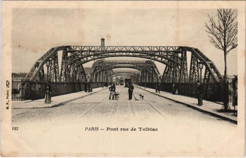 Carte postale ancienne Pont rue de Tolbiac à Paris 13e