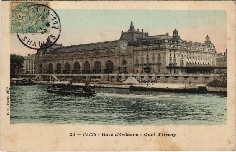 Carte postale ancienne Paris 4e - Gare d'Orléans - Quai d'Orsay à Paris 4e
