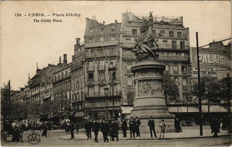 Carte postale ancienne Place Clichy à Paris 9e