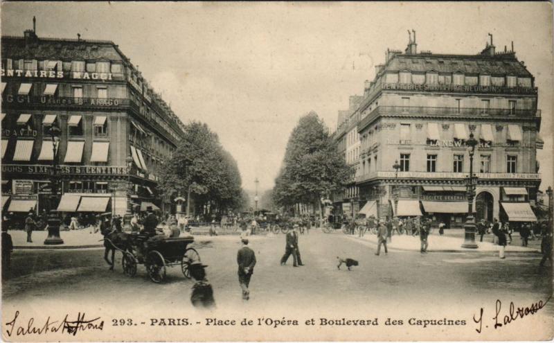 Carte postale ancienne Paris 2e - Place de l'Opéra à Paris 2e
