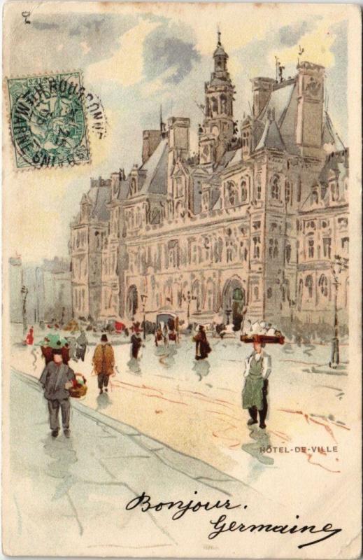 Carte postale ancienne Paris 4e - Hotel de Ville à Paris 4e