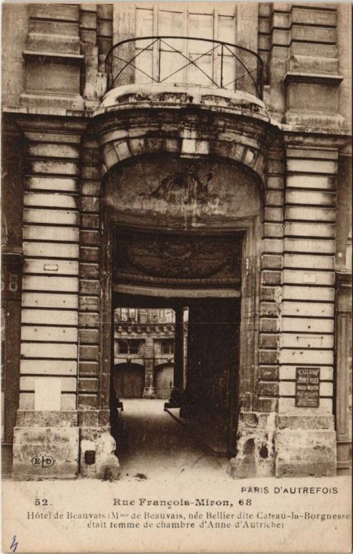 Carte postale ancienne Paris 4e - Rue francois-Miron, 68 à Paris 4e
