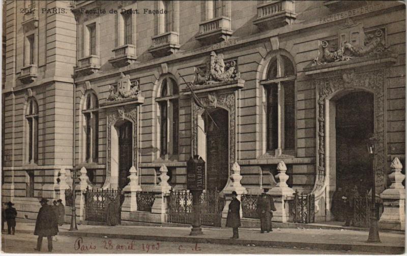 Carte postale ancienne Paris 5e - Faculte de Droit. Facade à Paris 5e