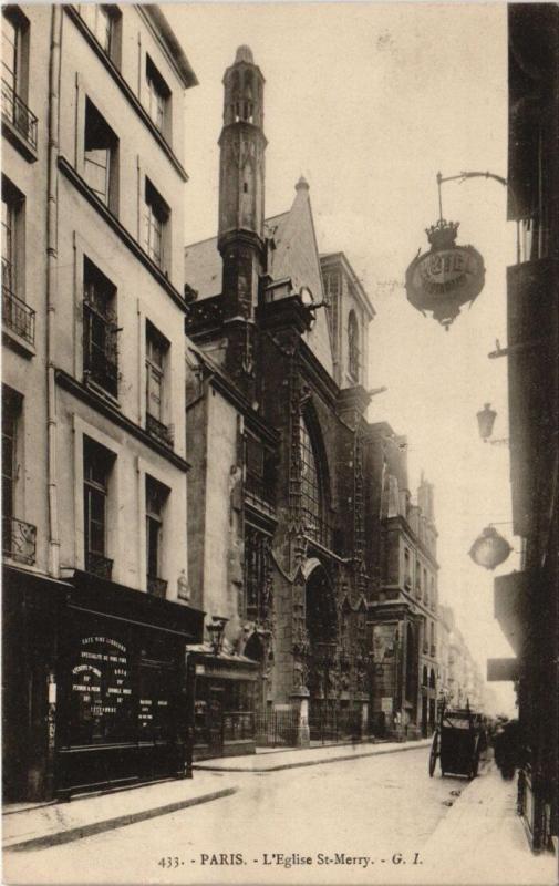 Carte postale ancienne Paris 5e - L'Eglise Saint-Merry à Paris 5e