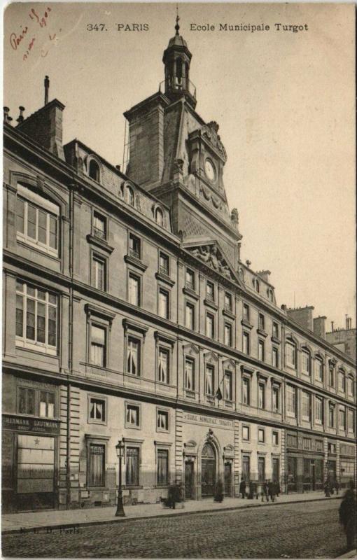 Carte postale ancienne Paris 9e - Ecole Municipale Turgot à Paris 9e