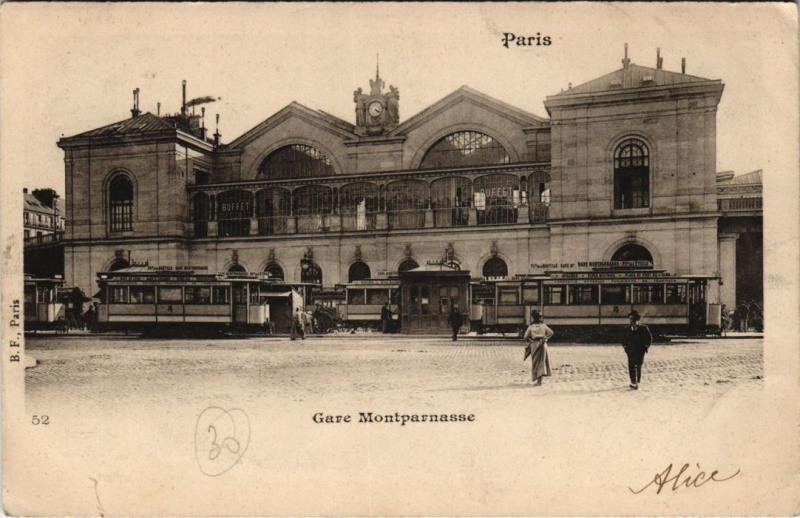 Carte postale ancienne Gare Montparnasse à Paris 6e