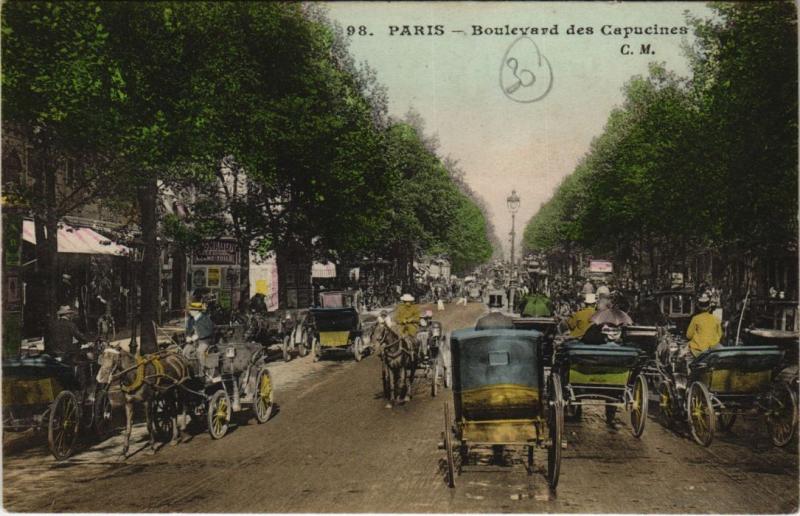Carte postale ancienne Paris 2e - Boulevard des Capucines à Paris 2e