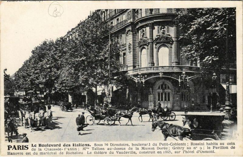 Carte postale ancienne Paris 2e - Le Boulevard des Italiens à Paris 2e