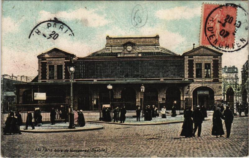 Carte postale ancienne Gare de Vincennes (Bastille) à Paris 12e