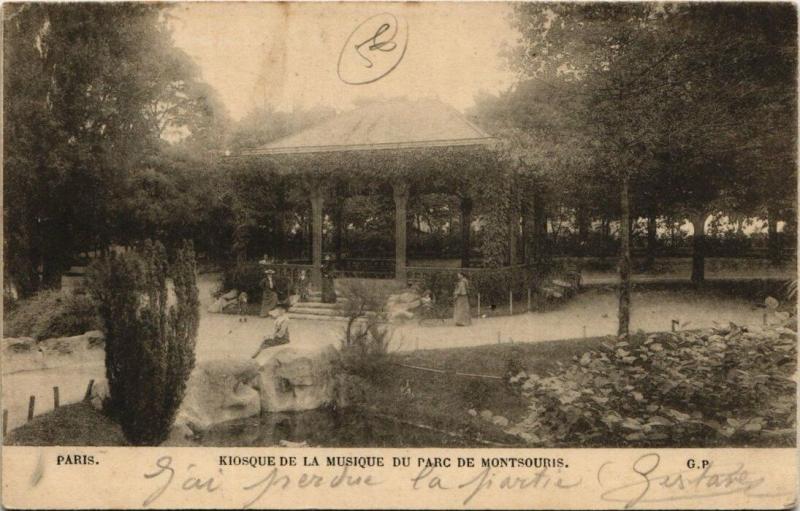 Carte postale ancienne Kiosque de la Musique du Parc de Montsouris à Paris 14e