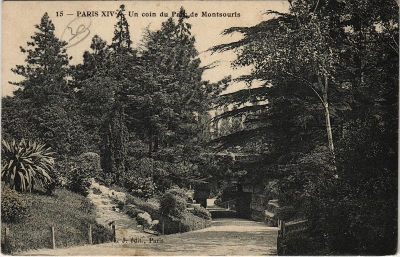 Carte postale ancienne Un coin du Parc de Montsouris à Paris 14e