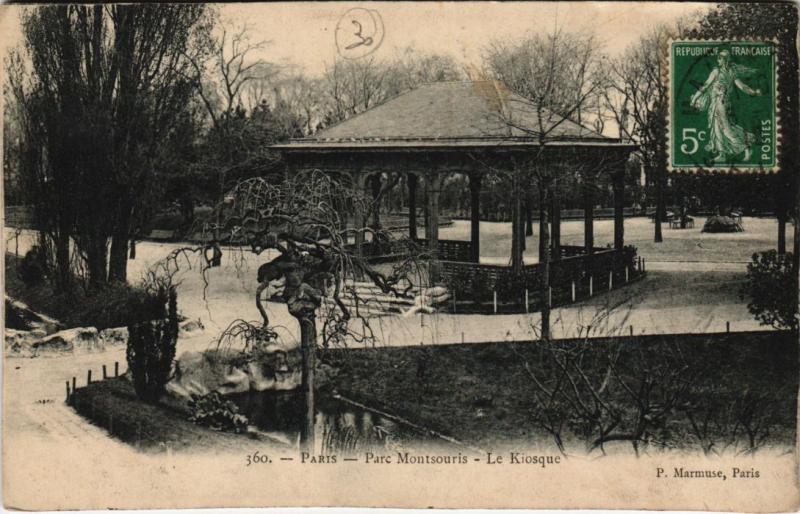 Carte postale ancienne Parc Montsouris - Le Kiosque à Paris 14e