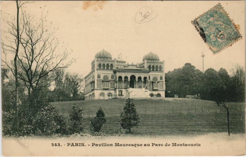 Carte postale ancienne Pavillon Mauresque au Parc de Montsouris à Paris 14e