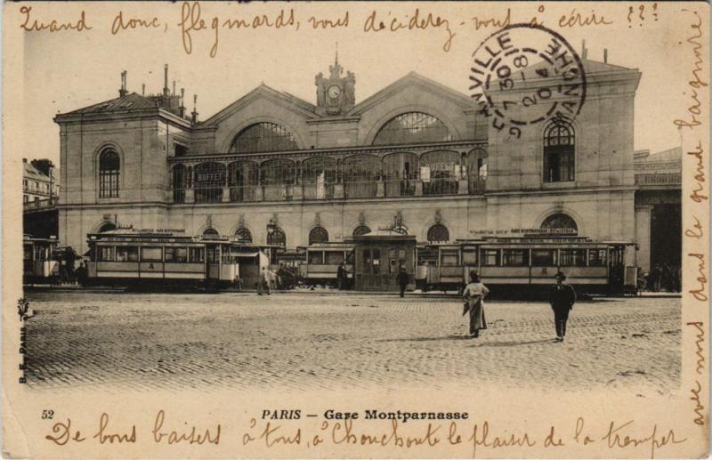 Carte postale ancienne Gare Montparnasse à Paris 6e