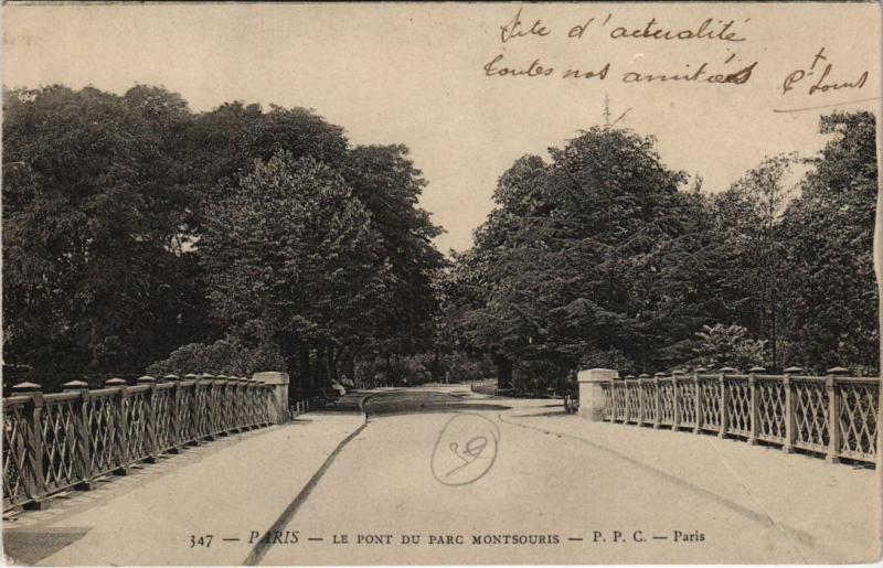Carte postale ancienne Le Pont du Parc Montsouris à Paris 14e
