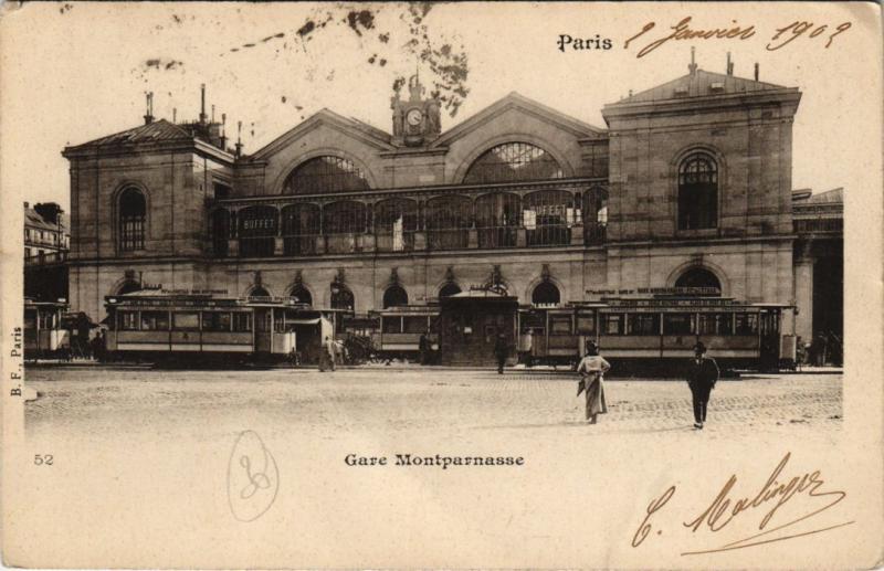 Carte postale ancienne Gare Montparnasse à Paris 6e