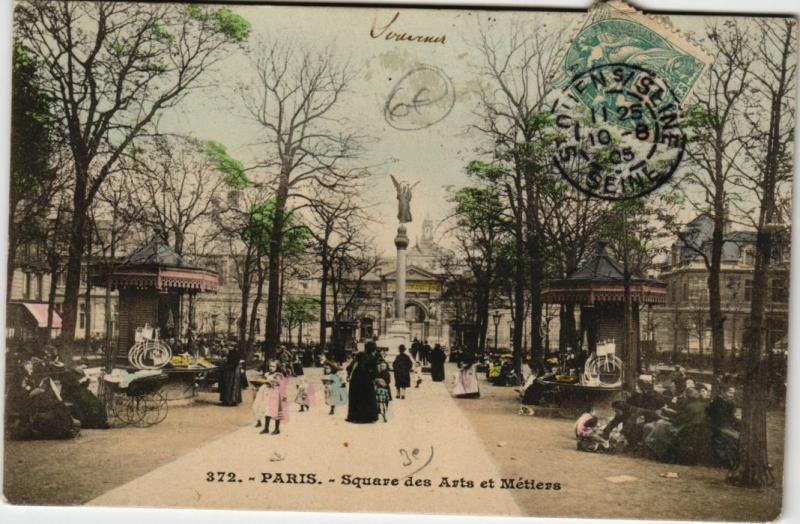 Carte postale ancienne Paris 4e - Square des Arts et Métiers à Paris 4e