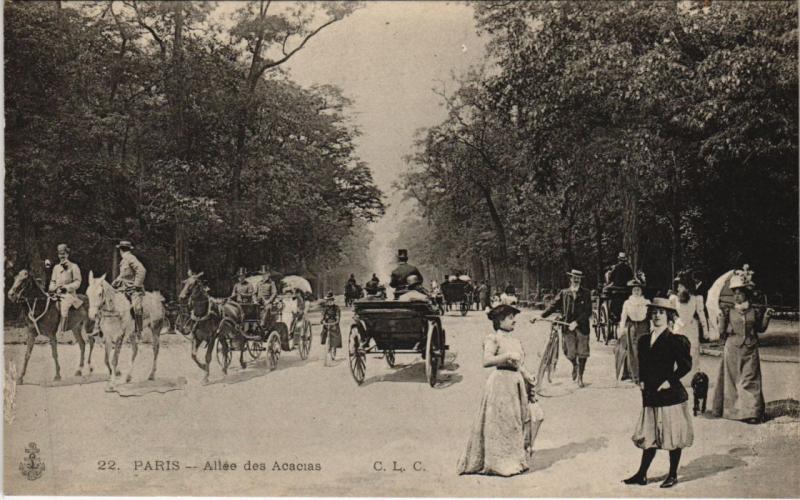 Carte postale ancienne Allée des Acacias à Paris 16e