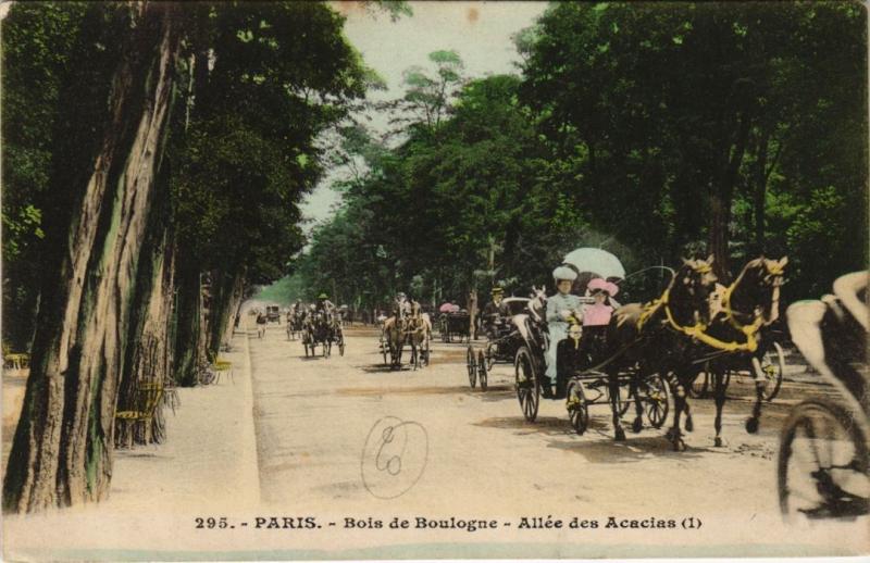 Carte postale ancienne Bois de Boulogne - Allée des Acacias à Paris 16e