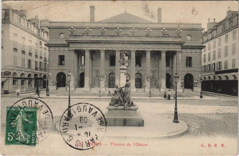 Carte postale ancienne Paris 6e Théatre de l'Odéon