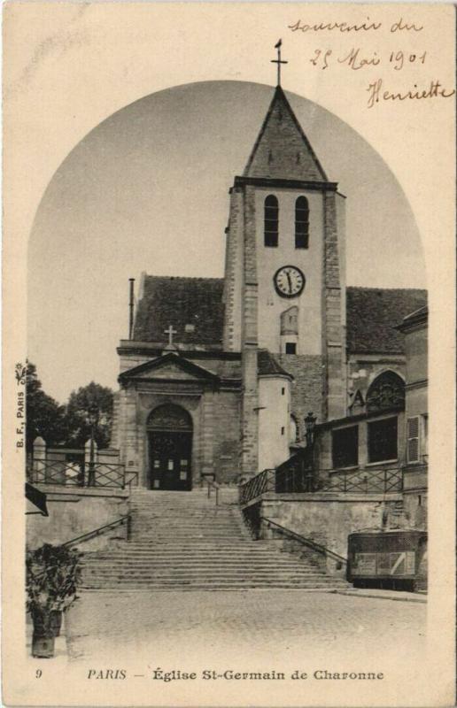 Carte postale ancienne Eglise Saint-Germain de Charonne à Paris 20e