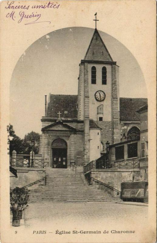 Carte postale ancienne Eglise Saint-Germain de Charonne à Paris 20e